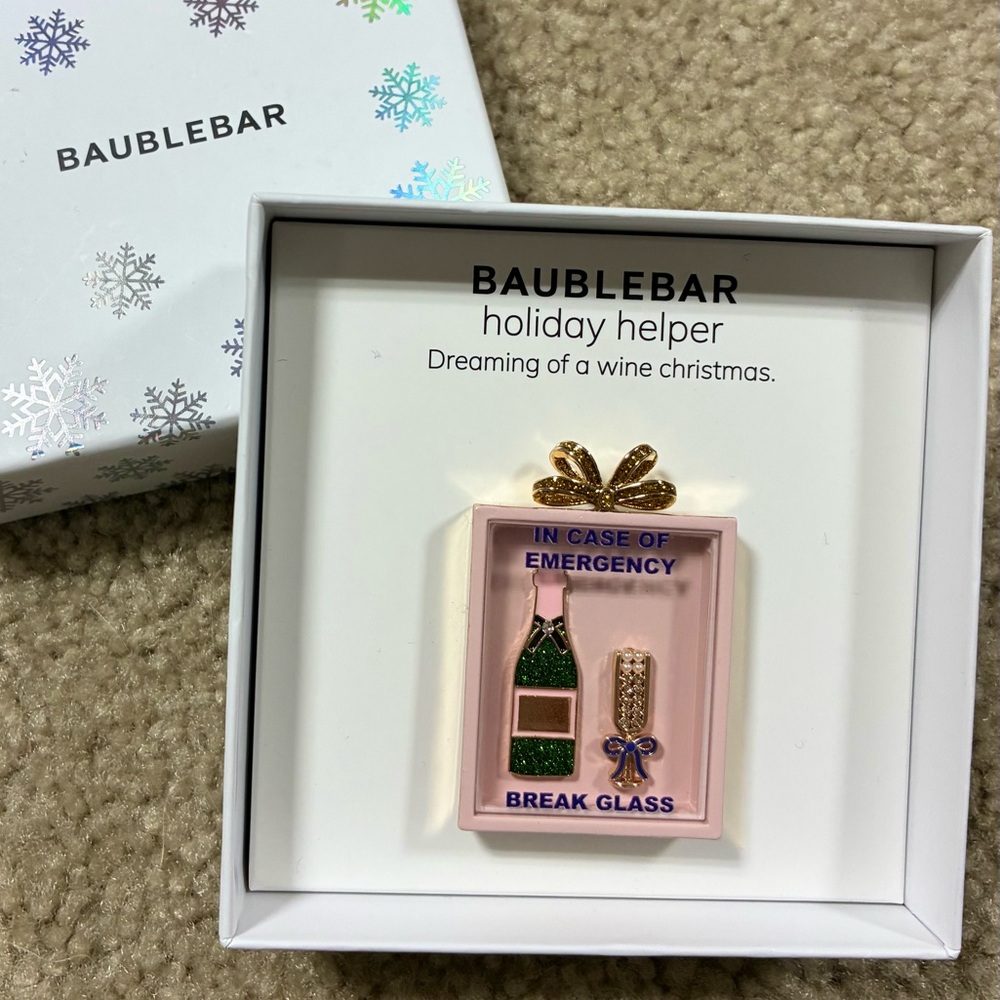 NEW BaubleBar champagne wedding engagement Holiday bachelorette brooch pin